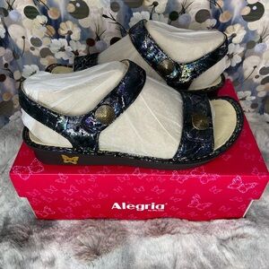 Alegria Women's Iridescent Black Sandals